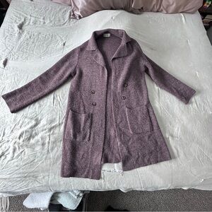 Cozy Women's Long Purple Knit Coatigan